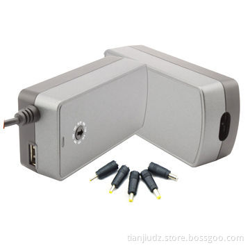 40W Multiple Connectors Laptop Charger with USB 5V1A, Knob Key